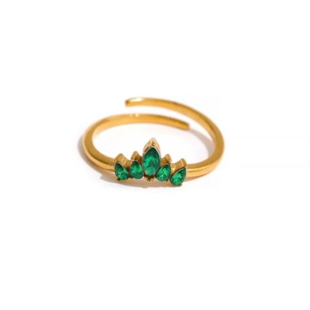 Anillo Corona Princesa Esmeralda