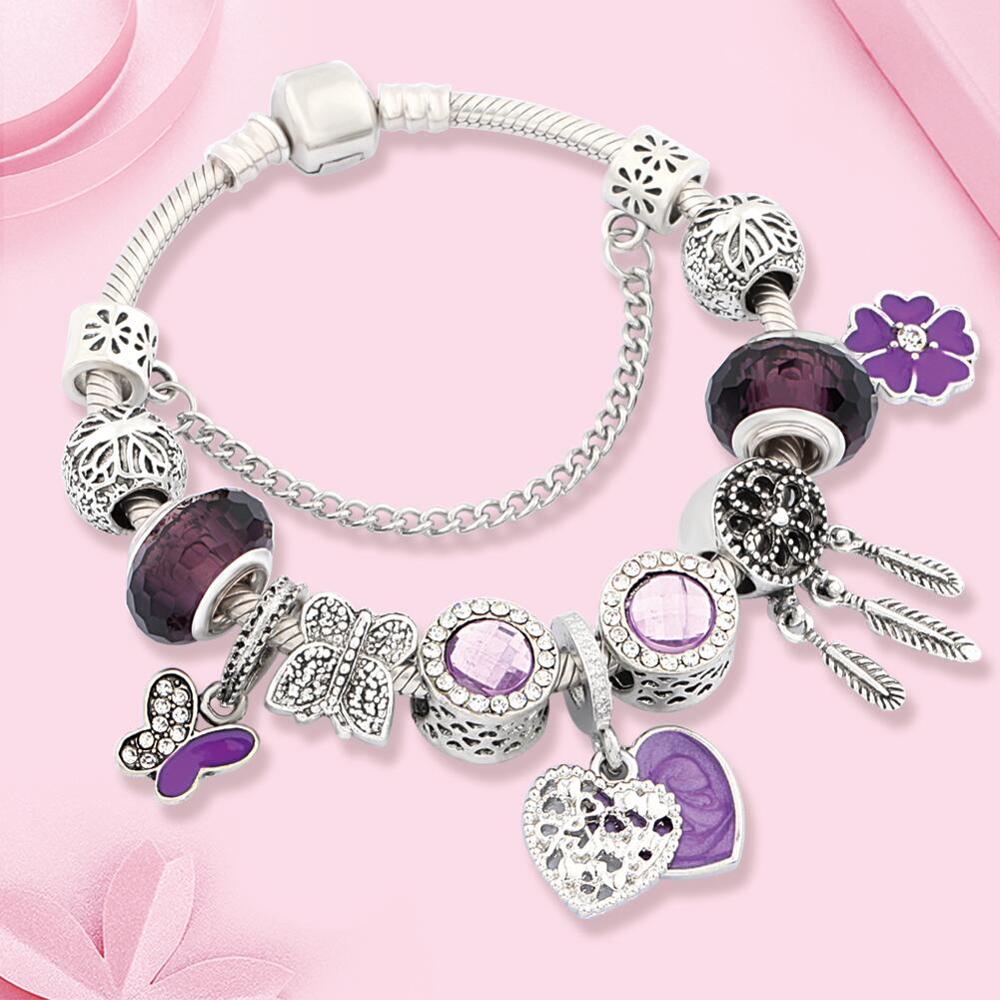 Pulsera Violeta (Pulsera y Charms incluidos)